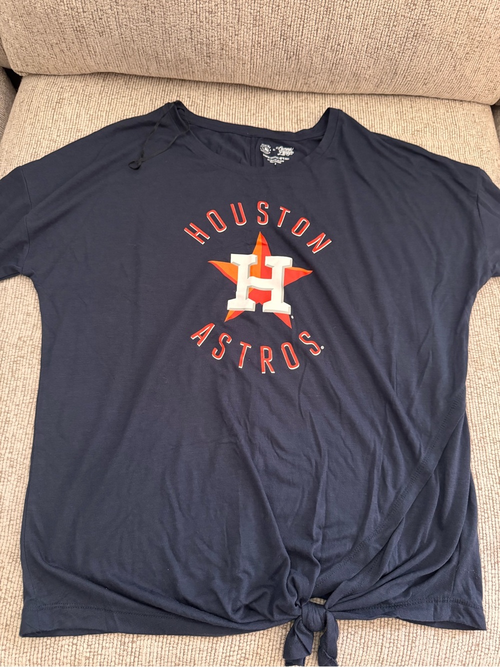 Houston Astros Navy Tie-Front Tee